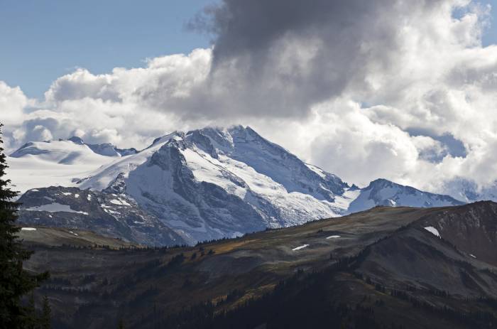 dark and light clouds over the Coast Mountains British Columbia, Canada