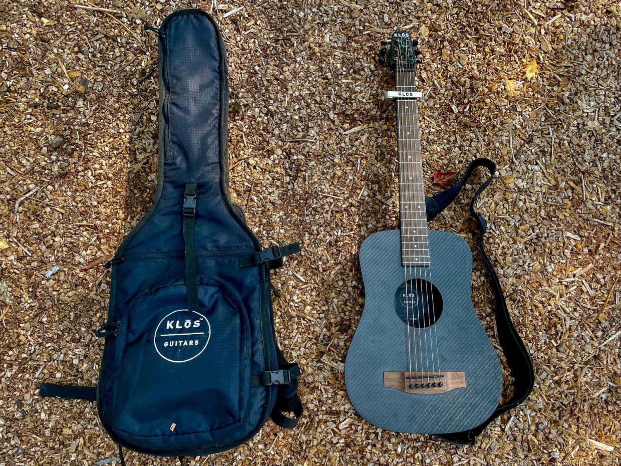Carbon Fiber Travel Guitar Review The KLOS Deluxe Ups Your Campfire
