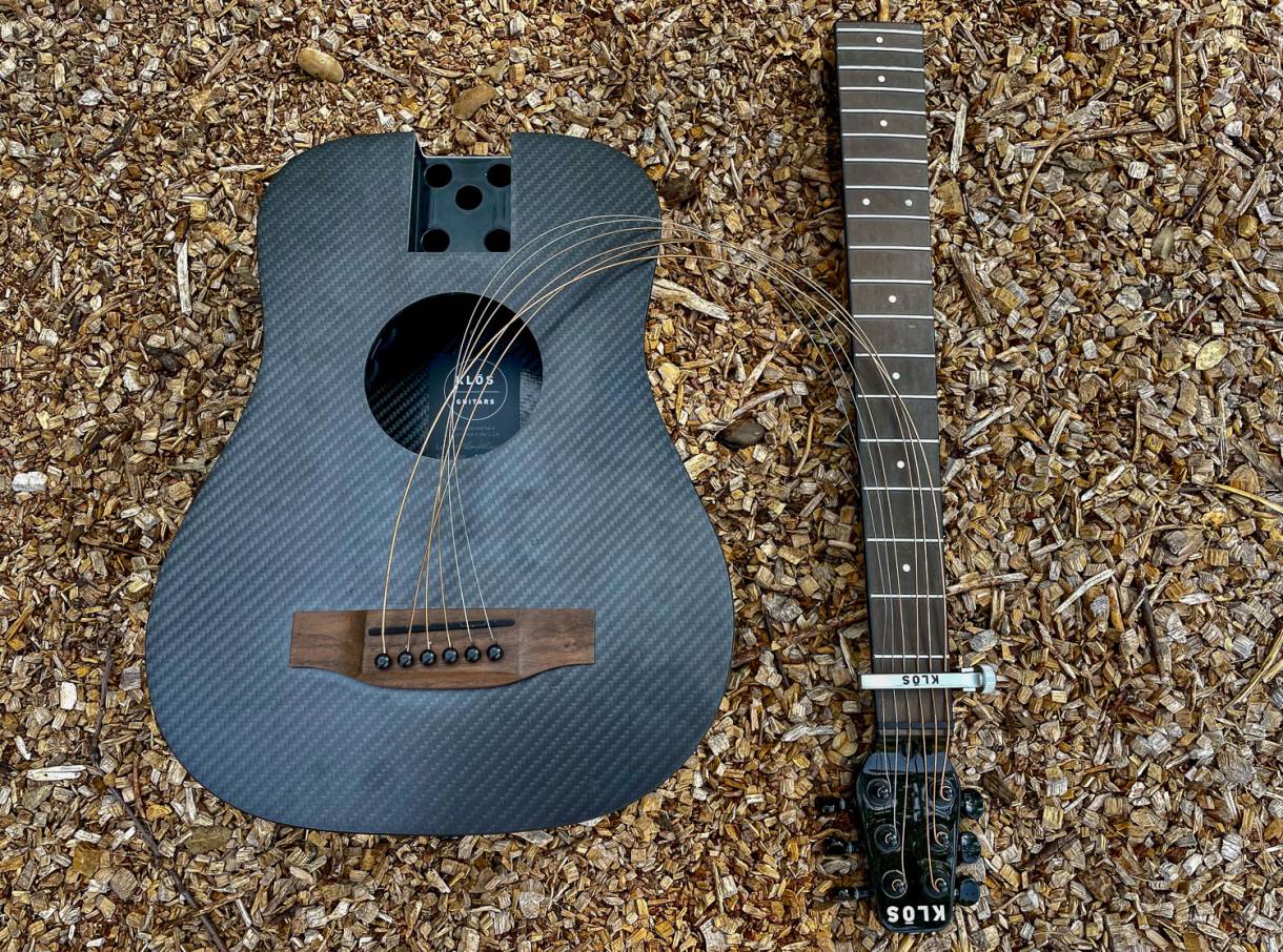 Carbon Fiber Travel Guitar Review The KLOS Deluxe Ups Your Campfire