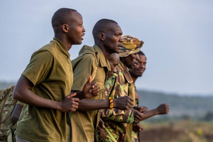 African Wildlife rangers run in Wildlife Ranger Run anti-poaching challenge