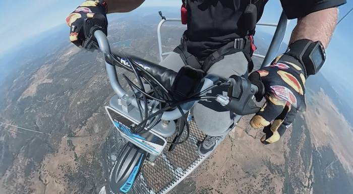 Extreme Sport: Daredevil Flips Out of Plane on Dirtbike, Sticks the Landing