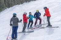 The Best Skis for Beginners for 2021-2022 5 skiers standing in the snow