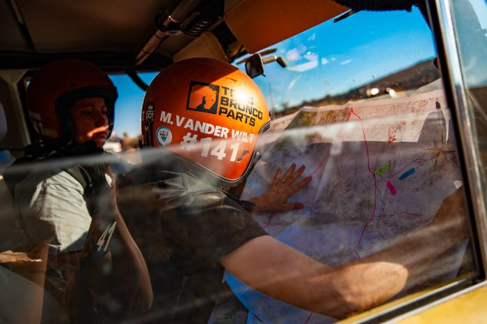 team navigates in their Rebelle rig, 2020