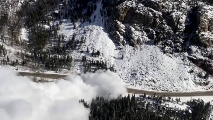 avalanche in colorado near a highway