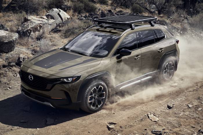 2023 Mazda CX-50 Outdoor Crossover SUV in Zircon Sand finish.