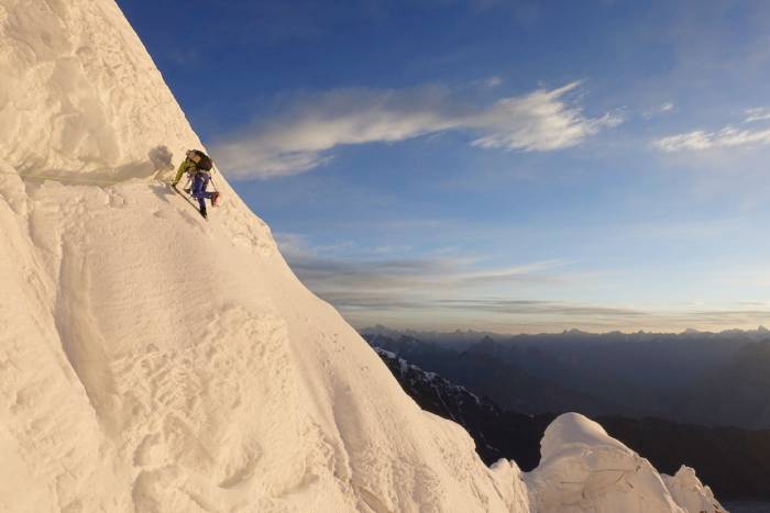 Three-time Piolet d'Or winning alpinist Kazuya Hiraide (JAP) was airlifted 2,500 feet from the 20,000-foot summit of Karun Koh; (photo/Kazuya Hiraide and AAC)