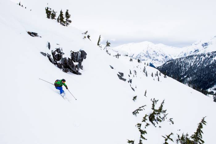 Man Skiing in Terrace British Columbia