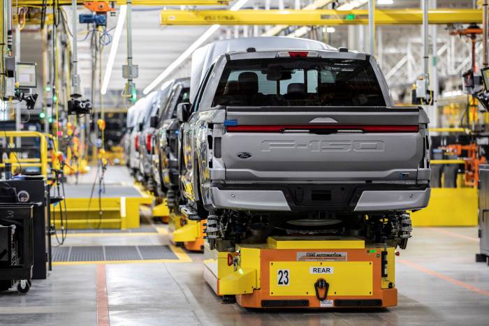 ford f-150 lightning electric trucks assembly line