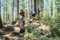 Back in the Saddle! 'Ladies AllRide' Mountain Bike Skills Camps Open for Registration Ladies AllRide Founder Lindsey riding mountain bike down rocky trail