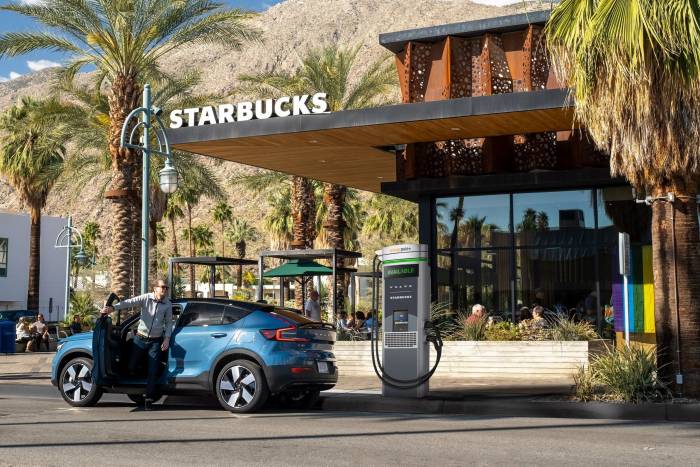 Volvo and Starbucks parterning on EV charge network