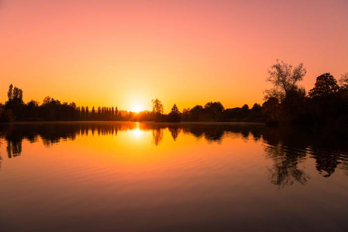 sunrise over lake