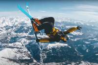 No Pass Needed: Skydiver on Skis Leaps to Lift Chair-Access Run red bull skydiving skier