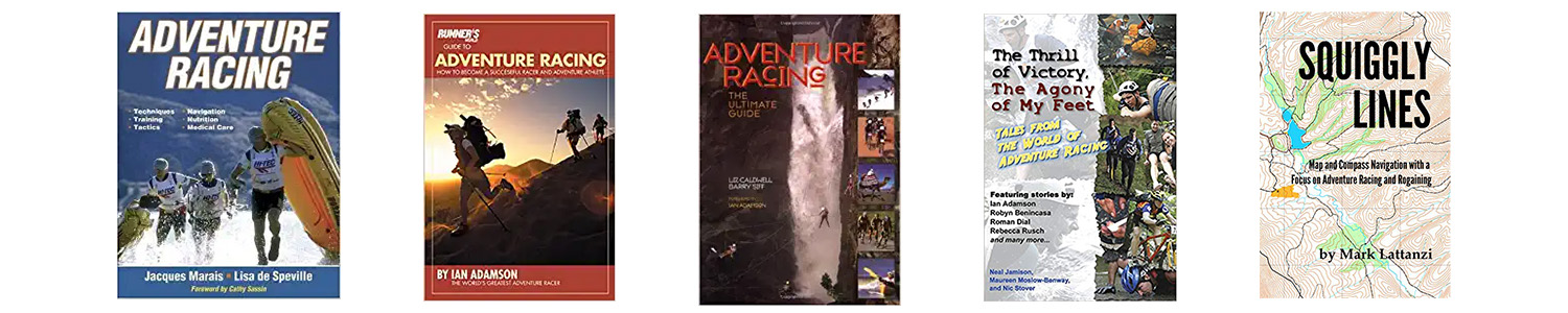 5 book cover images of Adventure Racing resources. 5 book cover images of Adventure Racing resources.