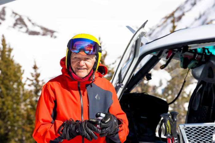 At 96, Junior Bounous skied 96 days in the 21-22 season; (photos/Snowbird)