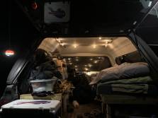 camping string lights in truck
