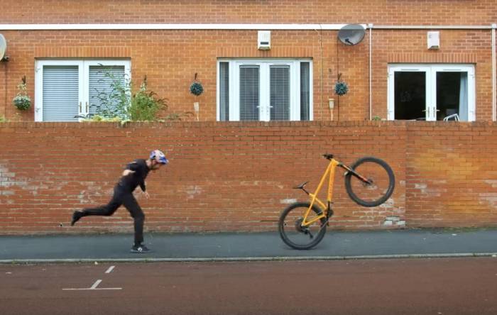 danny macaskill do a wheelie
