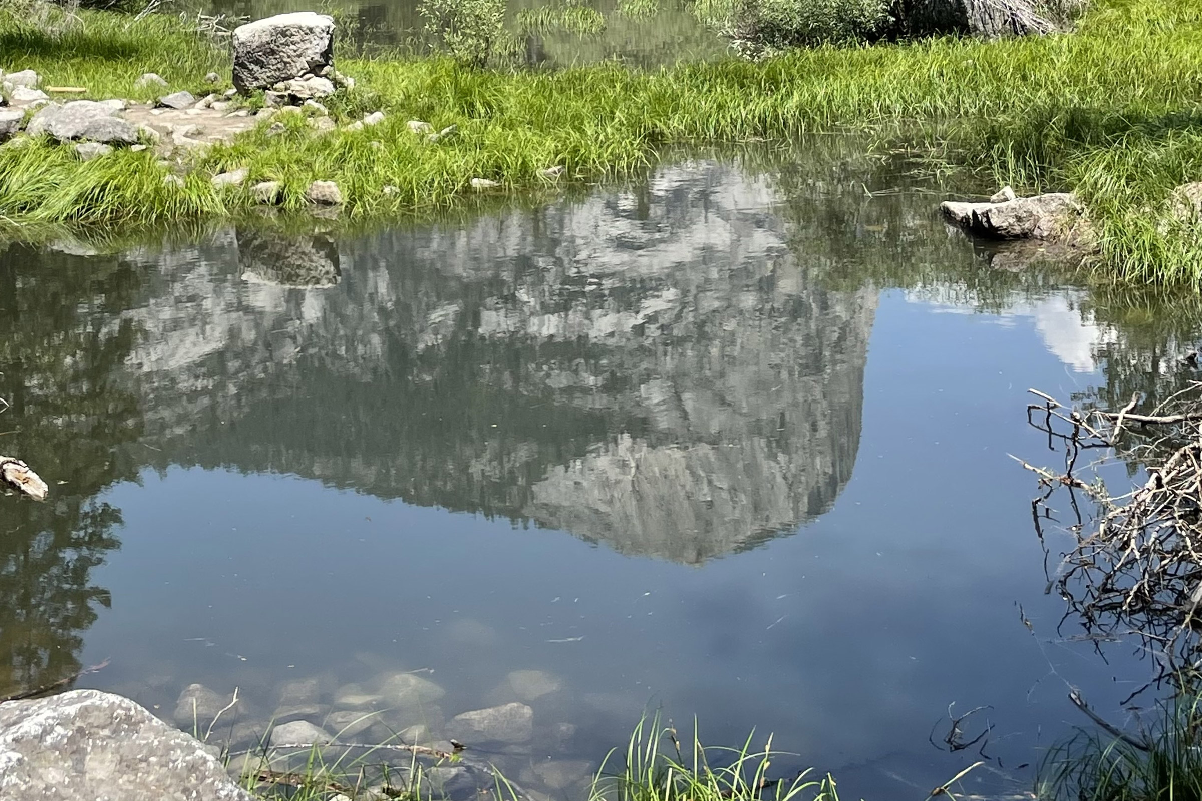 The reflection of Mt. Watkins in Mirror Lake