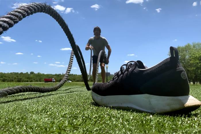 allbirds tree flyer shoe at crossfit gym