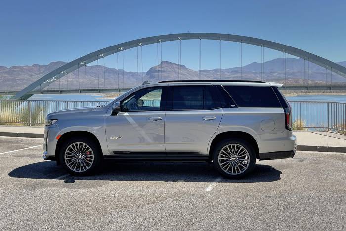 2023 Cadillac Escalade-V ESV - silver parked side v2 2023 Cadillac Escalade-V ESV