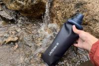 testing the lifestraw peak series squeeze water filter in a high-alpine creekbed
