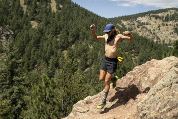 Kyle Richardson runs on Green Mountain