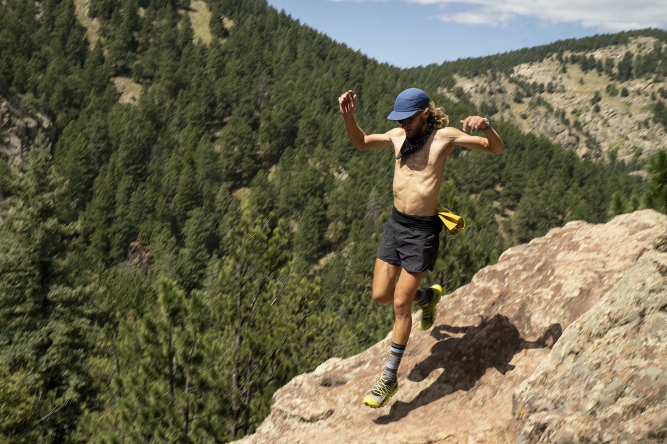 Kyle Richardson runs on Green Mountain