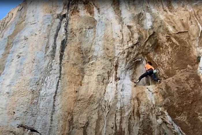 Stefano Ghisolfi climbs in Kaymnos, Greece. Screenshot