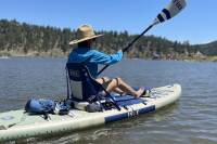 Mary Murphy paddling on the ISLE Switch paddleboard kayak