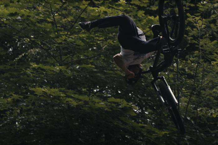 Simon Johansson gets some air in Sweden in a screenshot from a Santa Cruz bike video