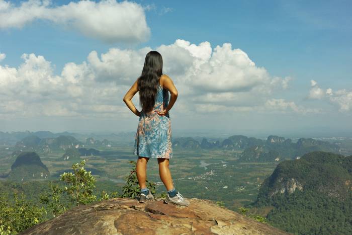 At the viewpoint in Khao Ngon Nak National Park in Thailand