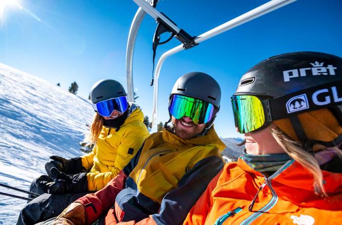 vail skiers in lift