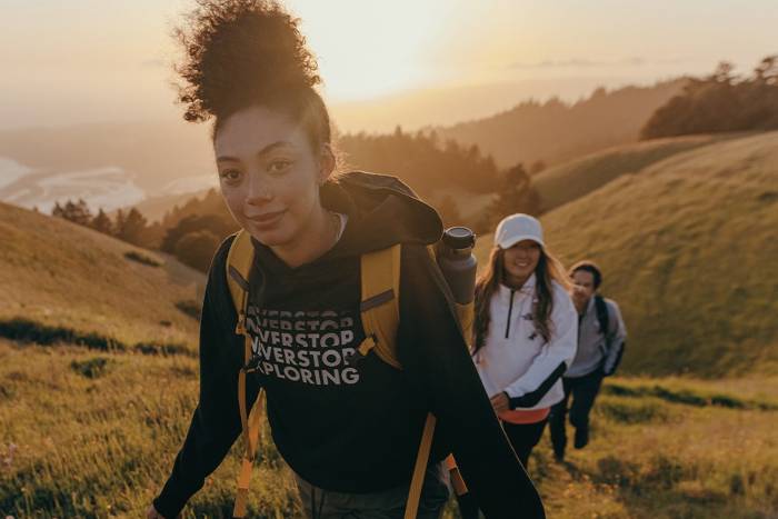 The North Face Brand Image Hiking on a Hill