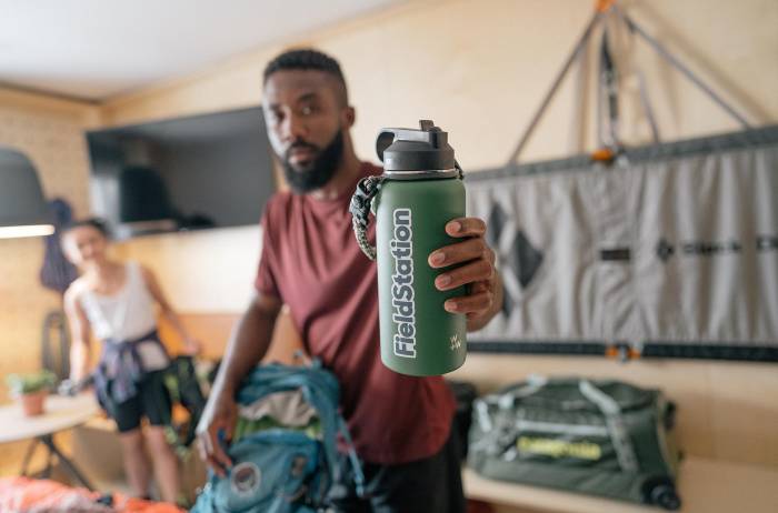 field station Black man in room