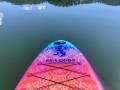Looking for Unique? Canadian 'Sea Gods' Artist Series SUPs Satisfy the nose of the Sea Gods Diatom SUP on a still flatwater lake