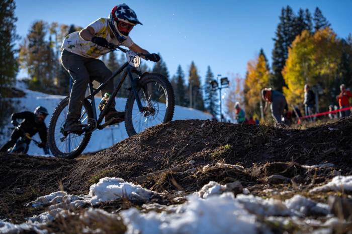 a man rides a mountain bike at the USA Cycling Mountain Bike National Championships in 2021