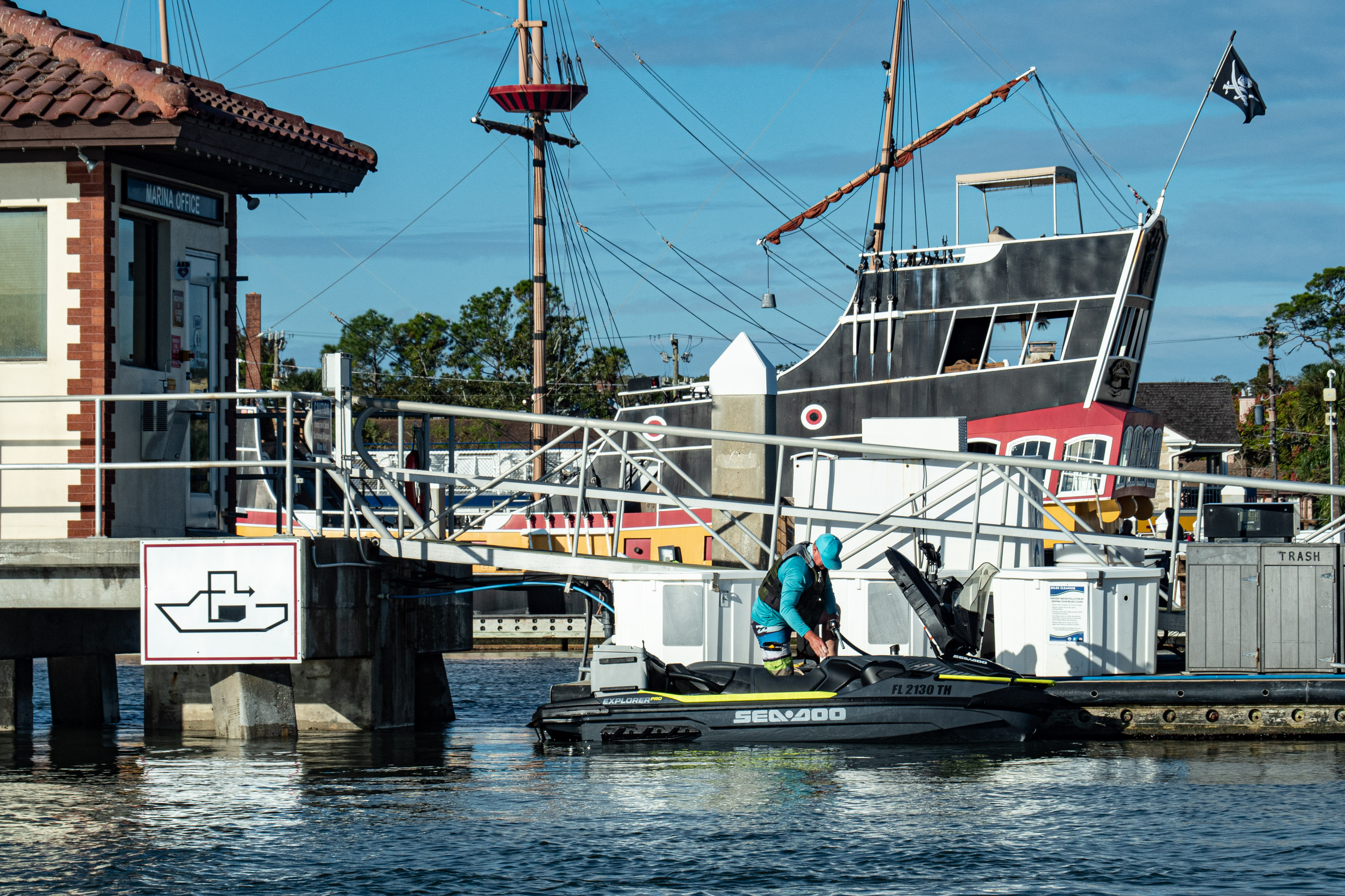 2023 Sea-Doo Explorer Pro 170 fueling up