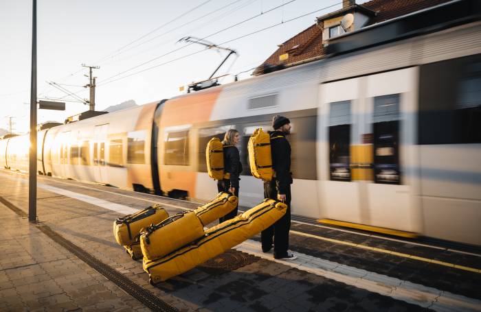 Sage Kotsenburg partnered with Db on a new line of snow luggage; (photo/Db)