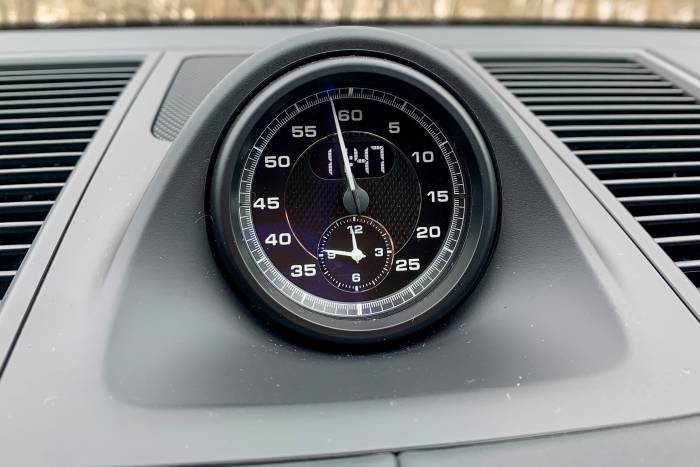 2023 Porsche Macan T interior clock close-up