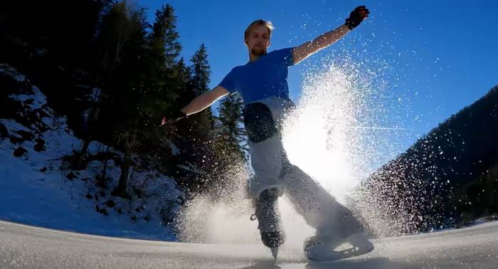 Alpine ice skating in Germany