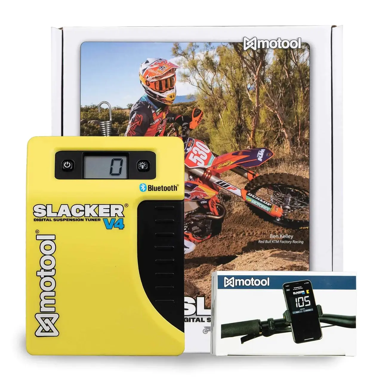 Motool V4 Slacker advertising on box