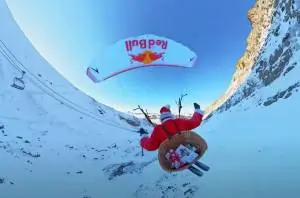 Santa Sighting: St. Nick Spotted Paragliding at French Ski Resort