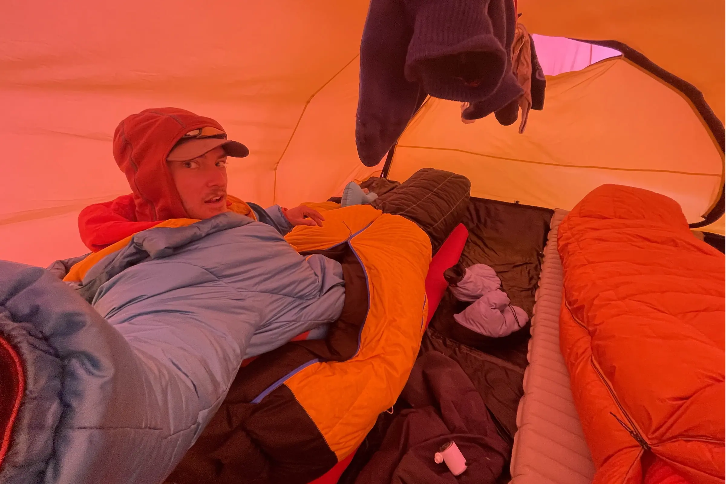 Sleeping in marmo col -20 bag inside tent