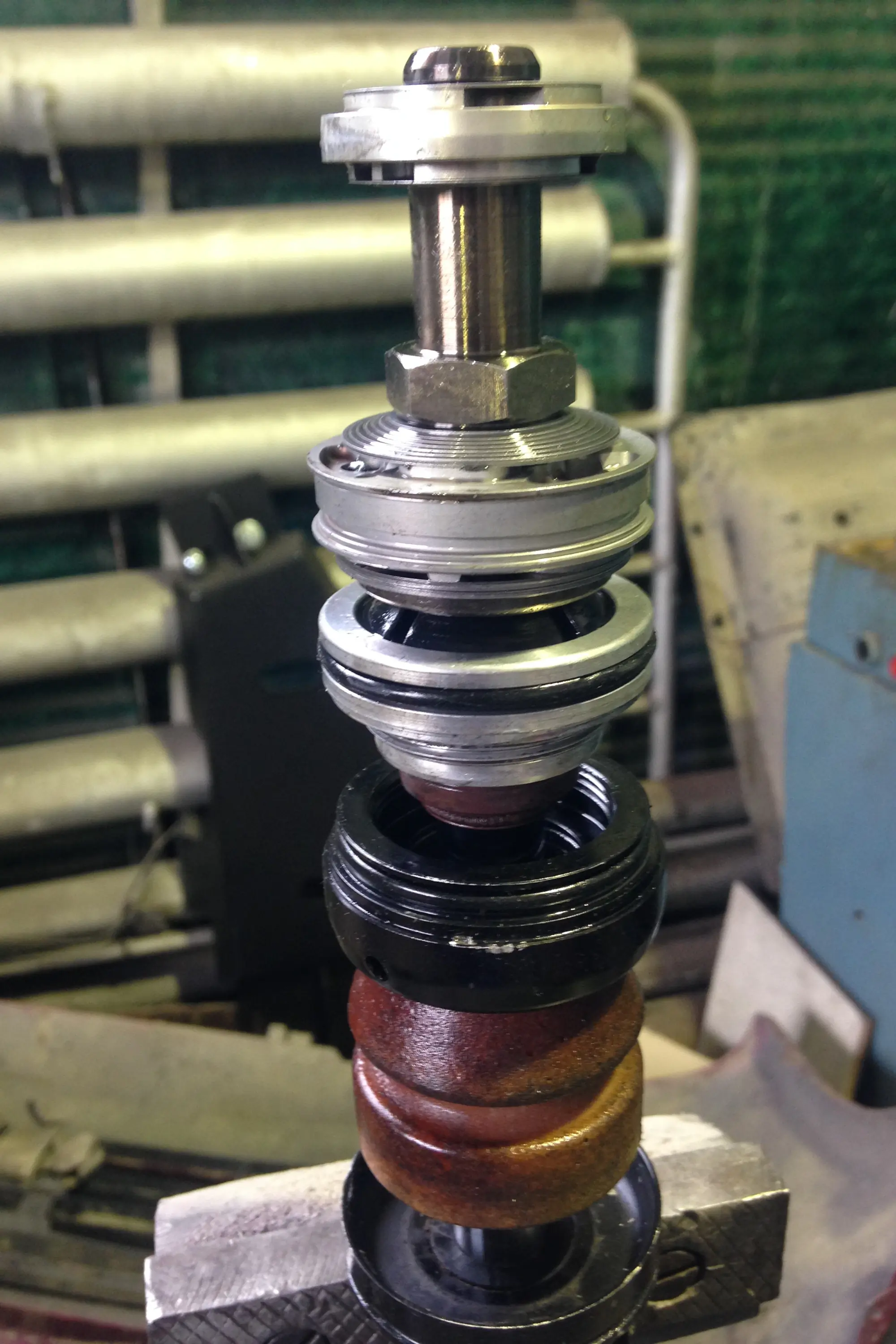 Tuning Motorcycle Suspension Tuning Motorcycle Suspension rear shock internal valving close-up