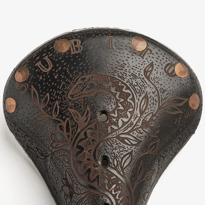 close up of Brooks saddle