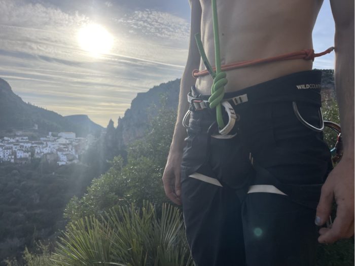 The Wild Country Mosquito harness on the author