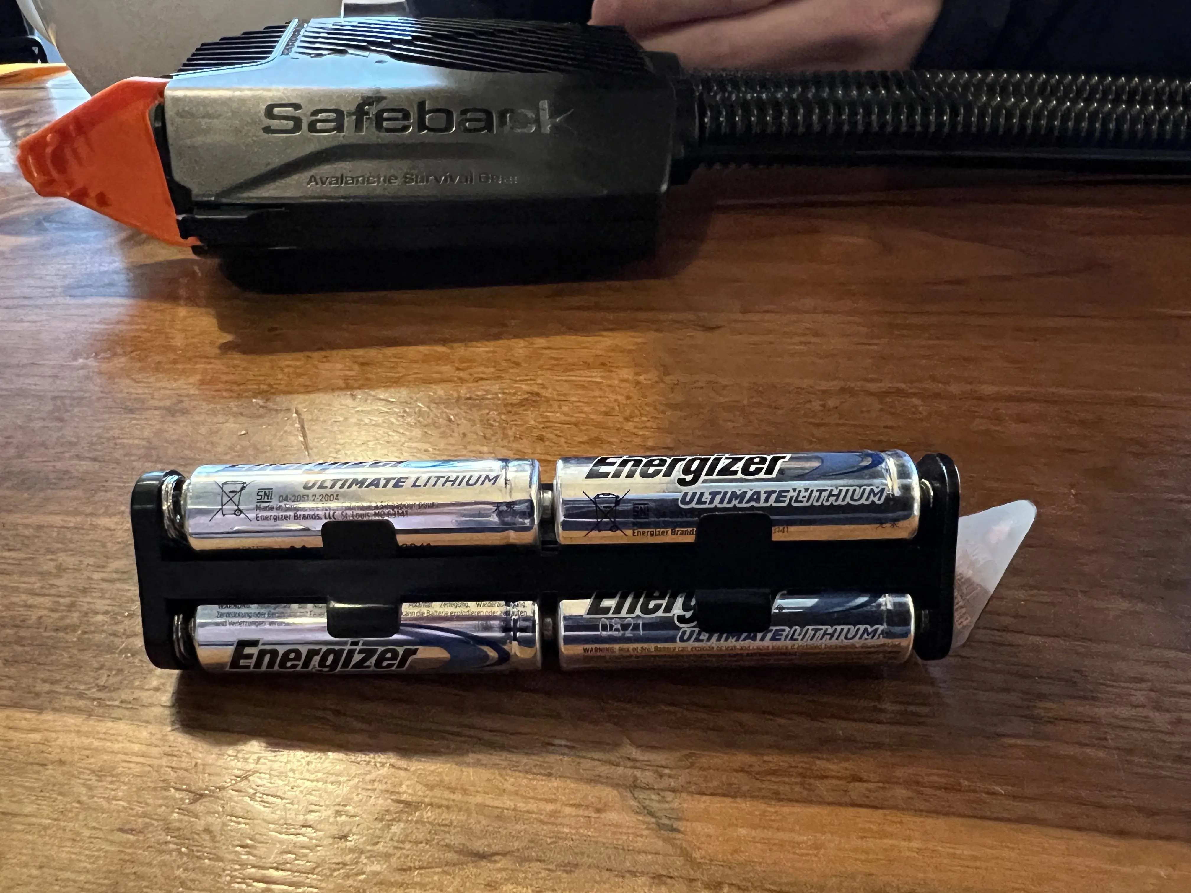 Safeback SBX battery pack with Energizer Ultimate Lithium batteries