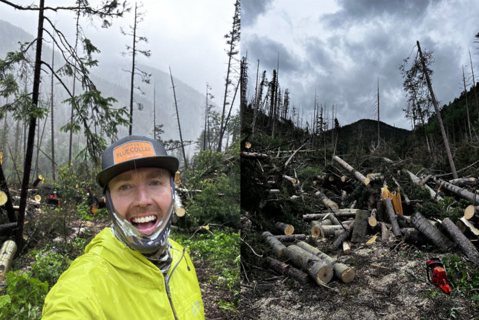 One mountain biker took a chainsaw to the problem