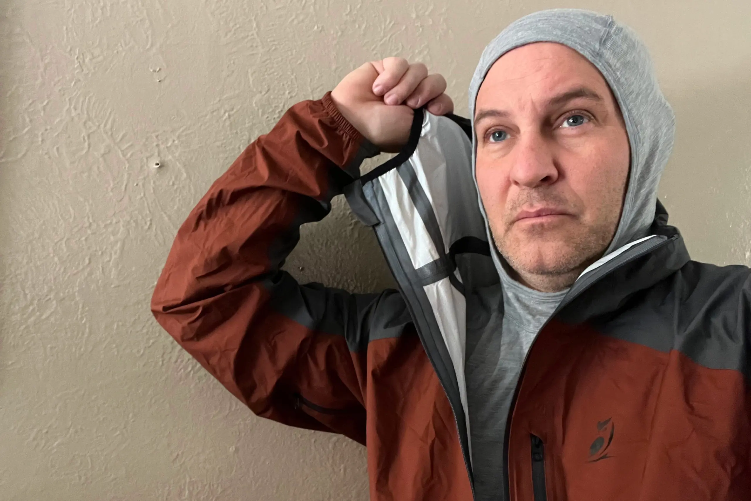 Tushar rain shell wool hoodie