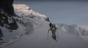Cody Townsend approaches Mt. Andromeda