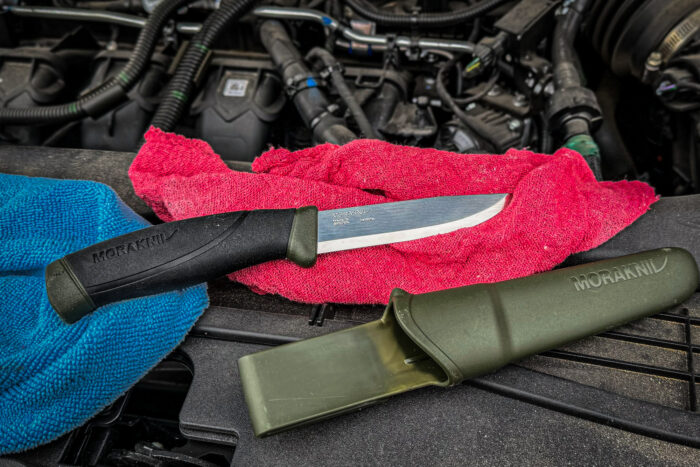 Morakniv Companion on car engine